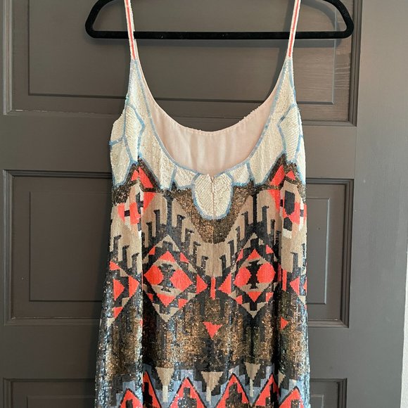 All Saints Spitalfields Sequin Aztec Dress | Size UK 12 / US 8 - Picture 4 of 8